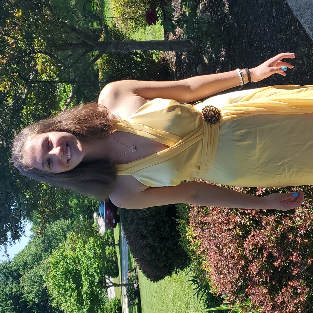 ABS Essentials yellow formal dress - Picture 8 of 12